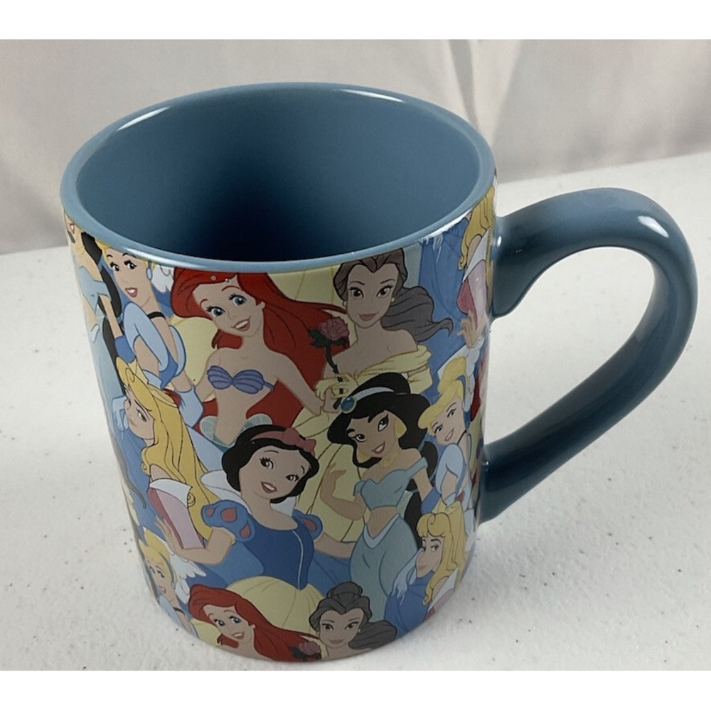 Disney Princesses Mug Ceramic Belle Cinderella Snow White Jasmine Aurora 12oz
